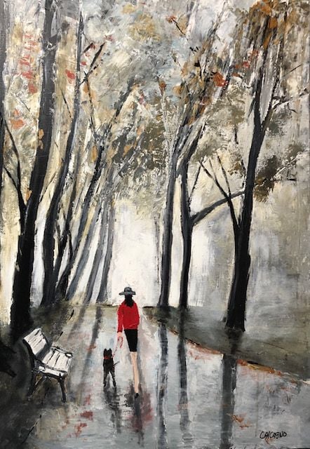 Lillie Muffet In Central Park Painting