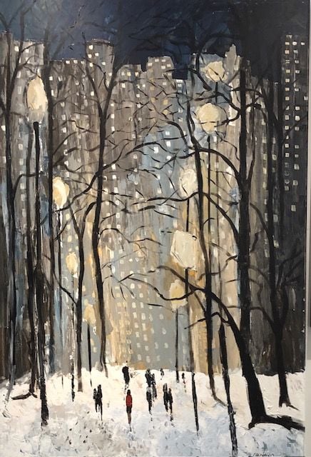 Winter In Central Park Painting
